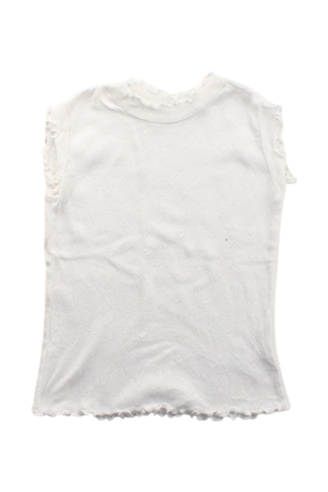 A White Sleeveless Tops from Aosta in size 12-18M for neutral. (Front View)