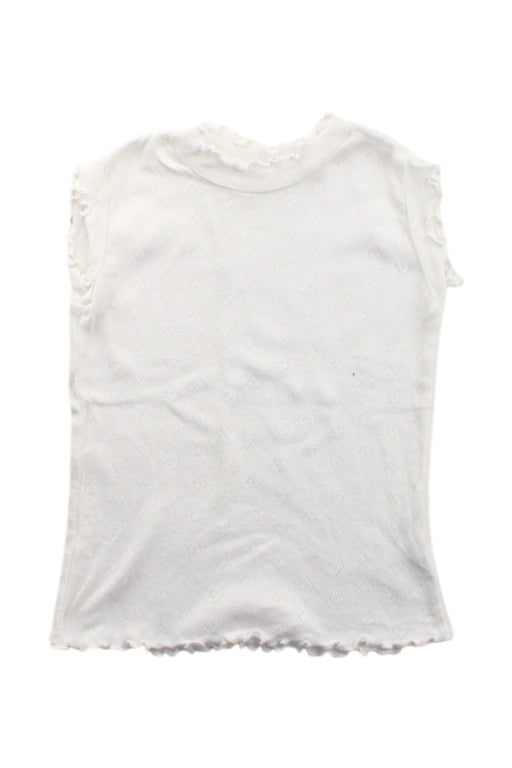 A White Sleeveless Tops from Aosta in size 12-18M for neutral. (Front View)