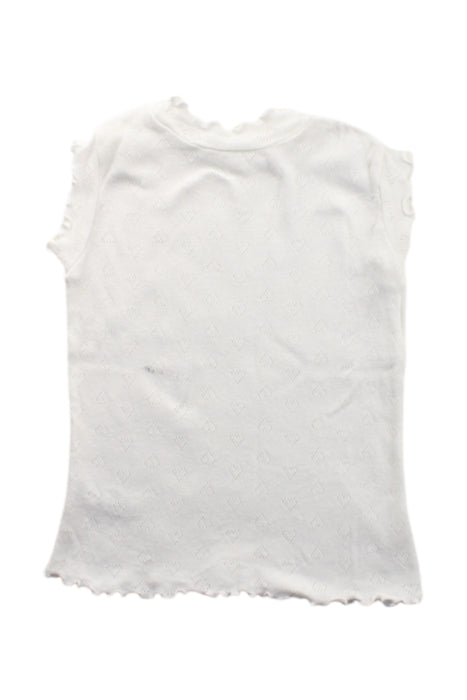 A White Sleeveless Tops from Aosta in size 12-18M for neutral. (Back View)