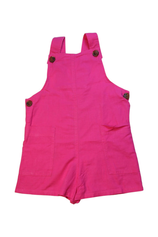 A Pink Overall Shorts from Seed in size 3T for girl. (Front View)
