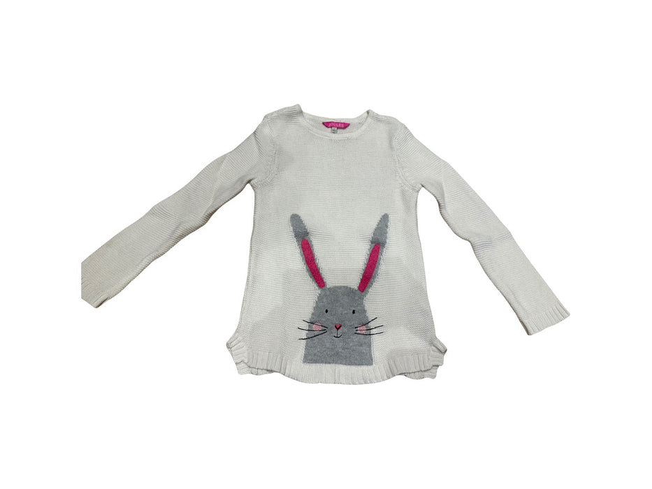 A White Knit Sweaters from Joules in size 6T for girl. (Front View)