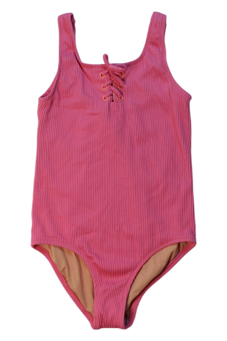 A Pink Swimsuits from Crewcuts in size 7Y for girl. (Front View)