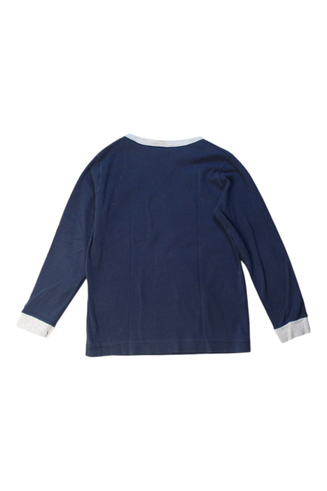 A Navy Long Sleeve T Shirts from Petit Bateau in size 6T for boy. (Back View)