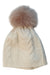 A Beige Winter Hats from Yves Salomon in size O/S for girl. (Front View)