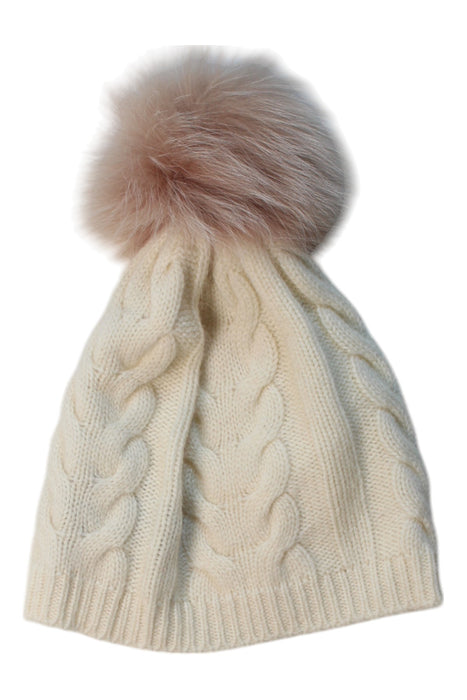A Beige Winter Hats from Yves Salomon in size O/S for girl. (Back View)