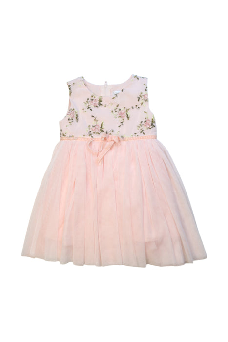 A Pink Sleeveless Dresses from Popatu in size 12-18M for girl. (Front View)