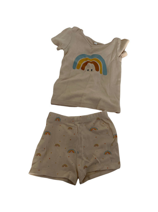 A Beige Shorts Sets from Mori in size 6-12M for girl. (Front View)
