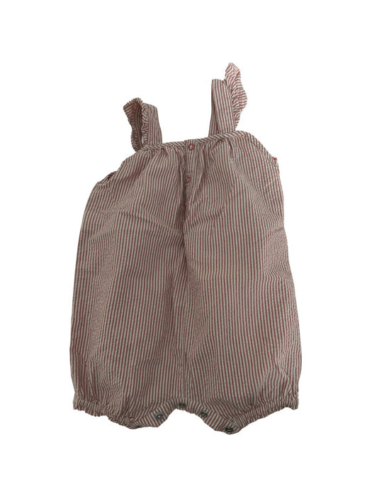 A Brown Sleeveless Rompers from Petit Bateau in size 3-6M for girl. (Back View)