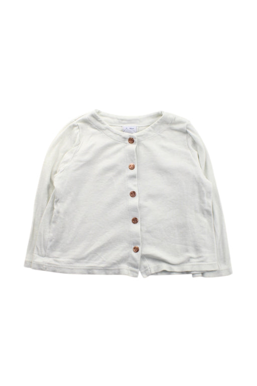 A White Cardigans from Petit Bateau in size 2T for neutral. (Front View)