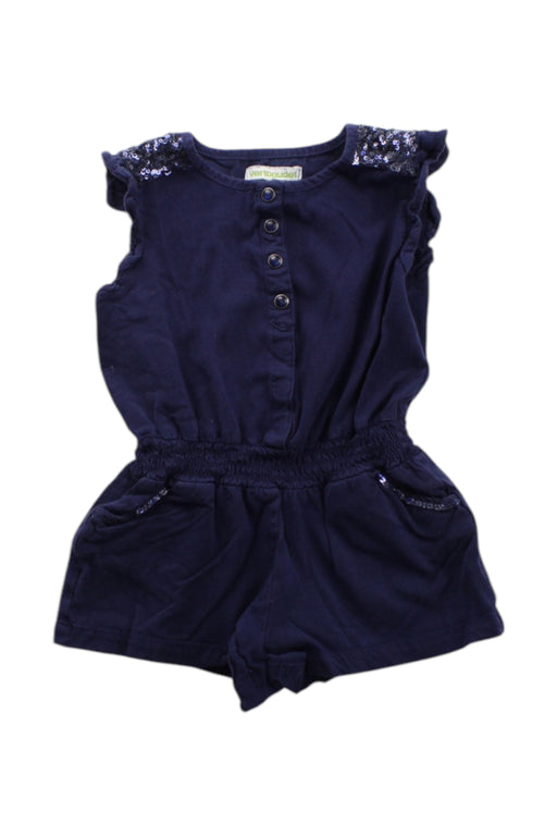 A Navy Sleeveless Rompers from Vertbaudet in size 2T for girl. (Front View)