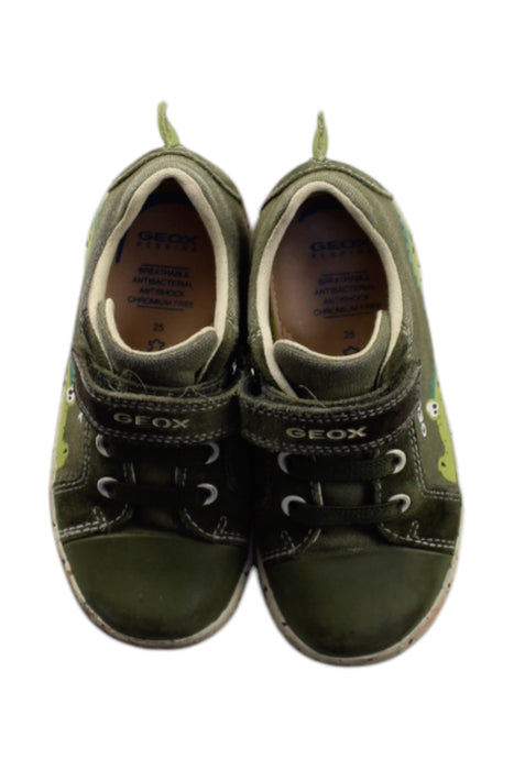 A Green Sneakers from Geox in size 3T for boy. (Back View)