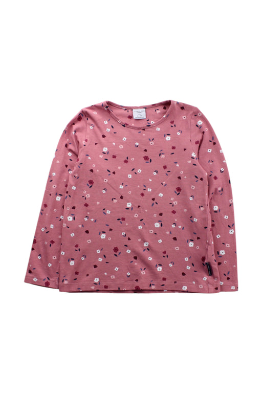 A Pink Long Sleeve Tops from Polarn O. Pyret in size 5T for girl. (Front View)