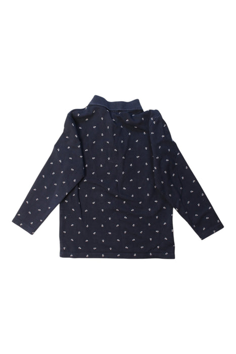 A Navy Long Sleeve Polos from Petit Bateau in size 5T for boy. (Back View)