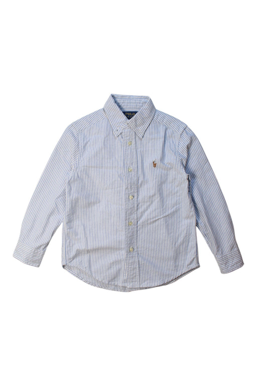 A Blue Long Sleeve Shirts from Polo Ralph Lauren in size 4T for boy. (Front View)