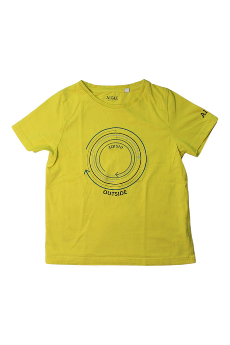 A Yellow Short Sleeve T Shirts from Aigle in size 6T for boy. (Front View)