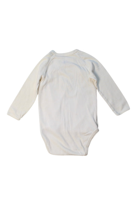 A Ivory Long Sleeve Bodysuits from Petit Bateau in size 6-12M for neutral. (Back View)