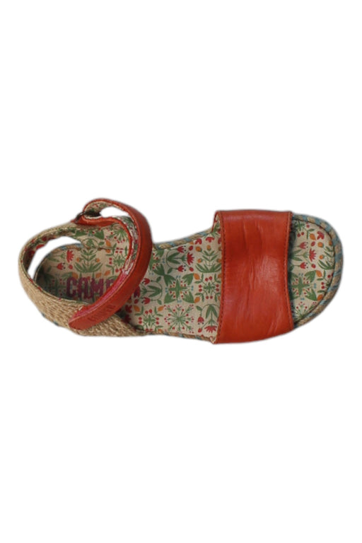 A Red Sandals from Camper in size 5T for girl. (Front View)