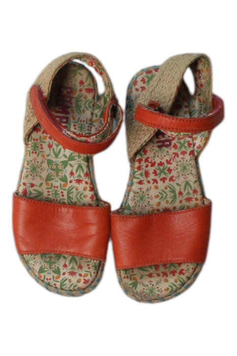 A Red Sandals from Camper in size 5T for girl. (Back View)