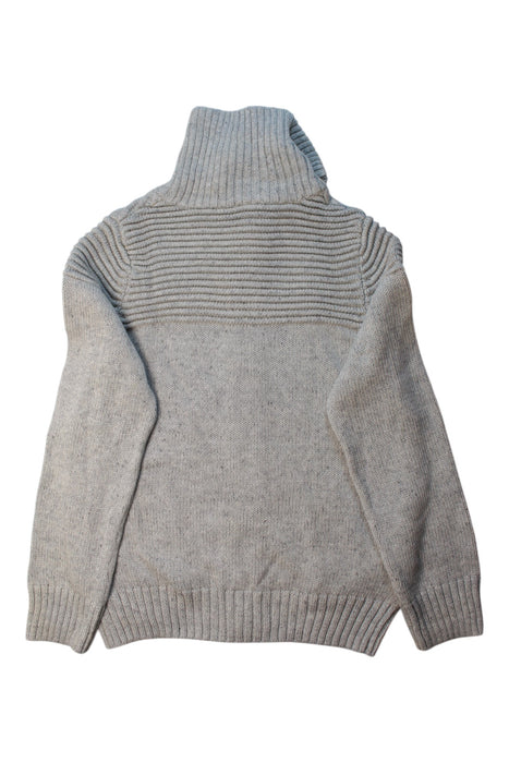 A Grey Zippered Sweatshirts from Seed in size 8Y for girl. (Back View)