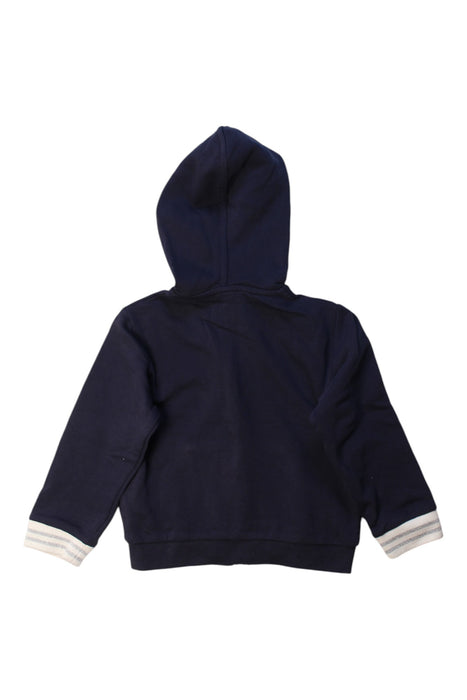 A Navy Zippered Sweatshirts from Petit Bateau in size 5T for girl. (Back View)