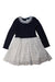 A Navy Long Sleeve Dresses from Petit Bateau in size 6T for girl. (Front View)