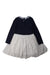 A Navy Long Sleeve Dresses from Petit Bateau in size 6T for girl. (Back View)