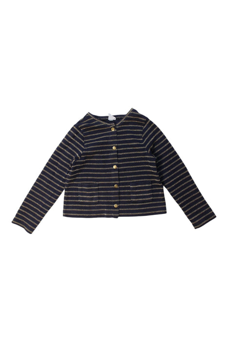 A Navy Cardigans from Petit Bateau in size 5T for girl. (Front View)