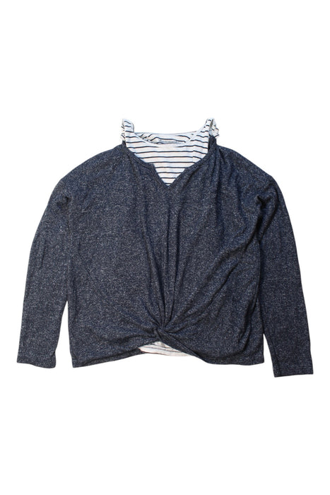 A Navy Long Sleeve Tops from Abercrombie & Fitch in size 9Y for girl. (Front View)
