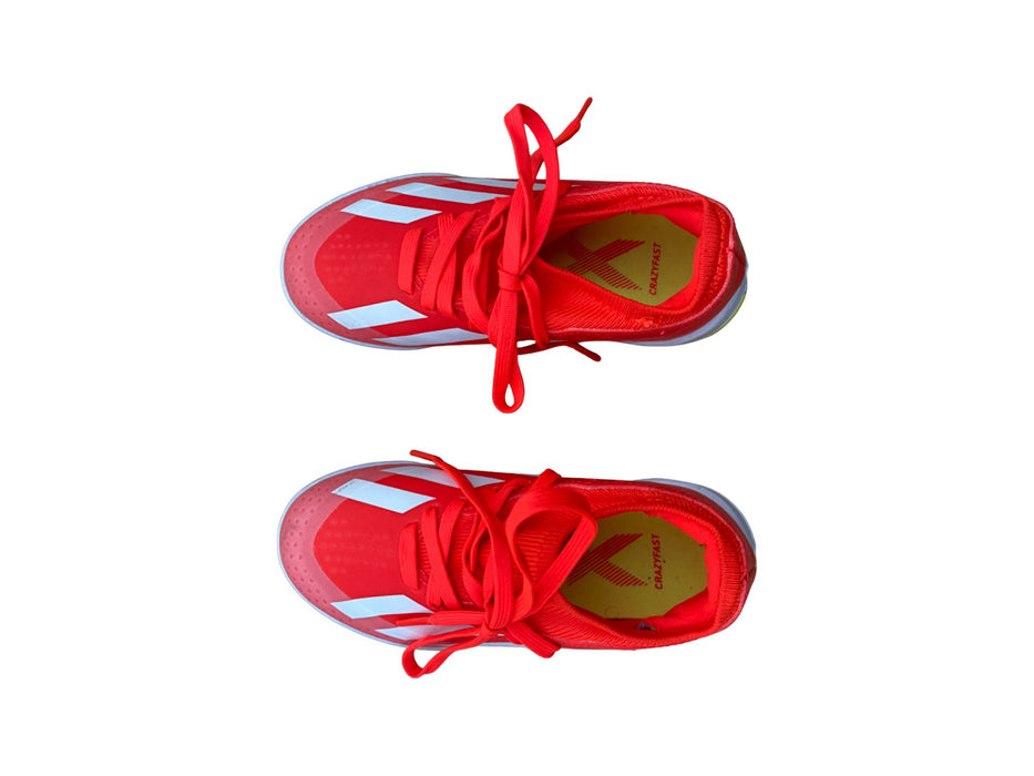 A Red Sneakers from Adidas in size 5T for neutral. (Front View)