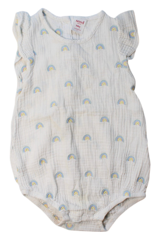 A White Sleeveless Rompers from Seed in size 12-18M for girl. (Front View)