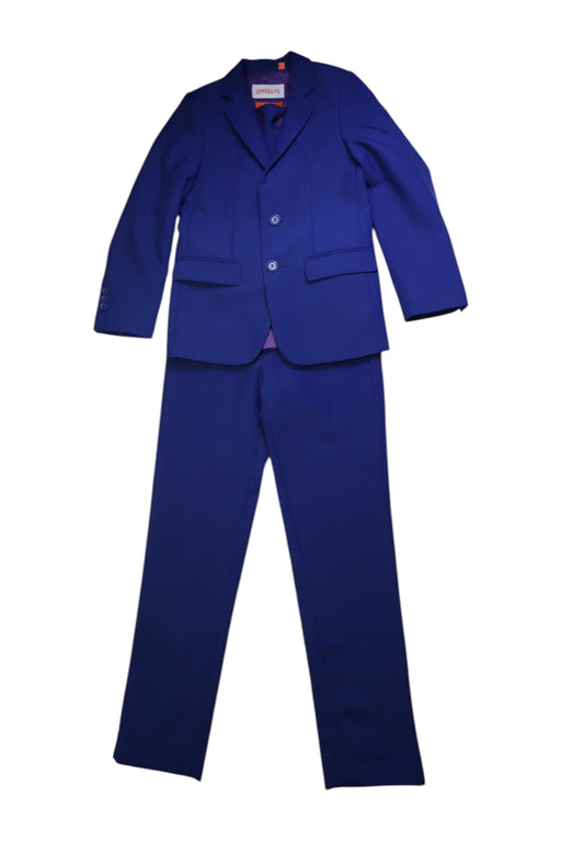 A Blue Suits from Opposuits in size 10Y for boy. (Front View)