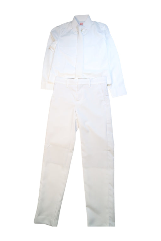A White Suits from Opposuits in size 10Y for boy. (Front View)