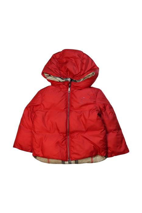 A Red Puffer/Quilted Coats & Outerwear from Burberry in size 2T for neutral. (Front View)