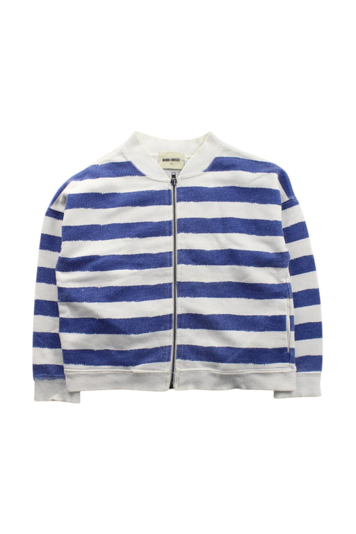 A Blue Zippered Sweatshirts from Bobo Choses in size 4T for neutral. (Front View)