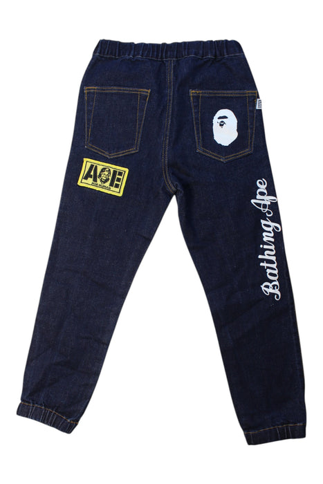 A Navy Casual Pants from Bape by A Bathing Ape in size 7Y for boy. (Back View)