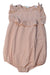 A Peach Sleveless Rompers from Louis Louise in size 12-18M for girl. (Front View)
