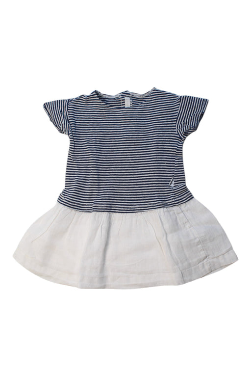 A Navy Short Sleeve Dresses from Il Gufo in size 12-18M for girl. (Front View)