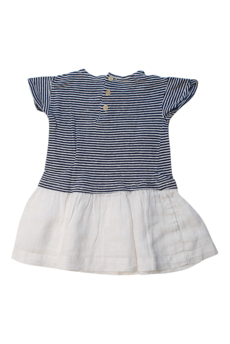 A Navy Short Sleeve Dresses from Il Gufo in size 12-18M for girl. (Back View)