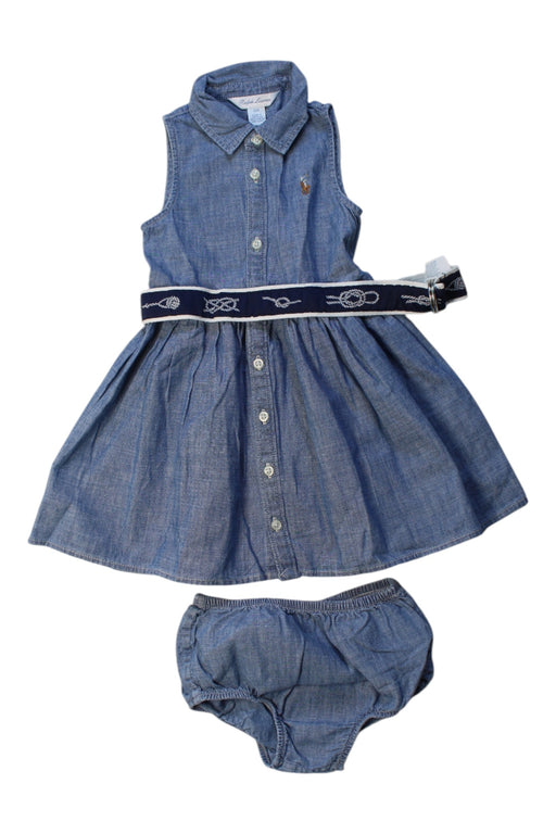 A Blue Dress Sets from Ralph Lauren in size 6-12M for girl. (Front View)