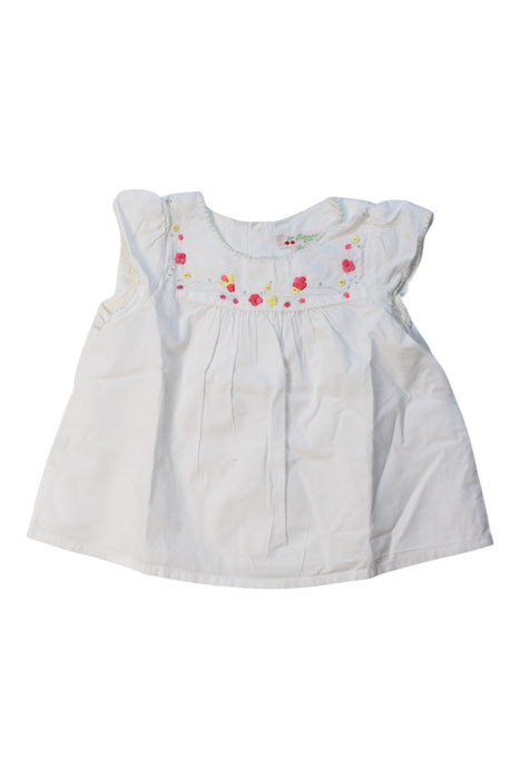 A White Sleeveless Tops from Bonpoint in size 6-12M for girl. (Front View)