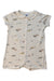 A Beige Short Sleeve Rompers from Petit Bateau in size 12-18M for girl. (Front View)