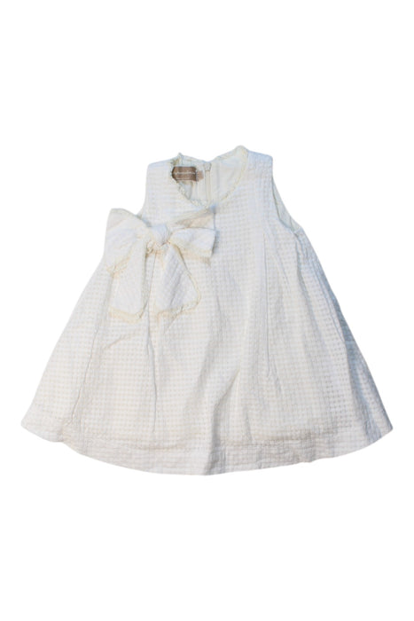 A White Sleeveless Dresses from La Stupenderia in size 6-12M for girl. (Front View)