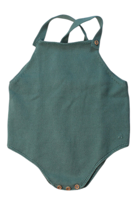 A Teal Sleeveless Bodysuits from Bonpoint in size 6-12M for girl. (Front View)