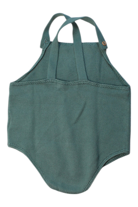 A Teal Sleeveless Bodysuits from Bonpoint in size 6-12M for girl. (Back View)
