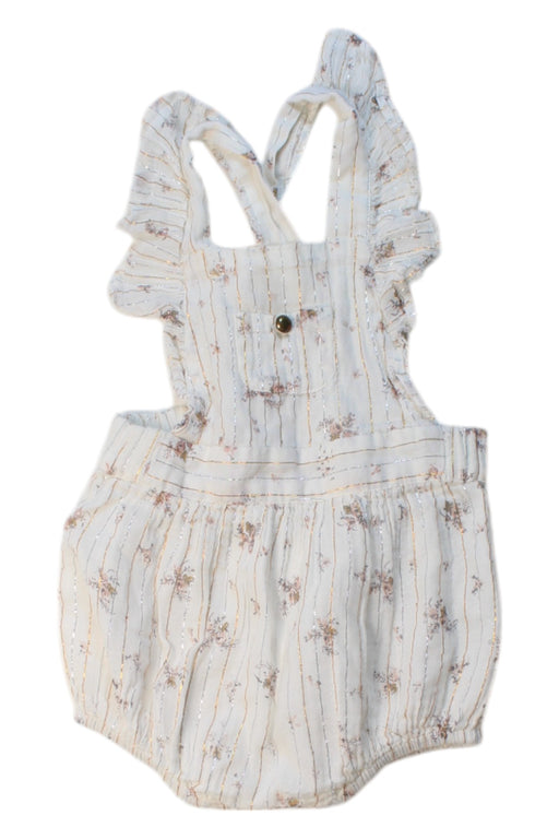 A White Overall Shorts from Louis Louise in size 3-6M for girl. (Front View)