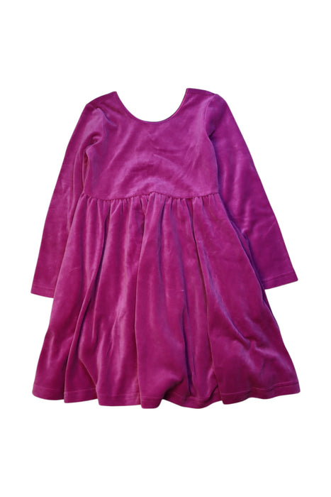 A Purple Long Sleeve Dresses from Hanna Andersson in size 5T for girl. (Front View)