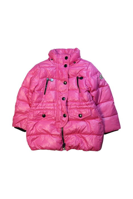 A Pink Puffer/Quilted Coats & Outerwear from Moncler in size 3T for neutral. (Front View)