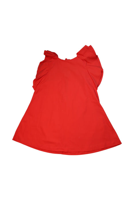 A Red Sleeveless Dresses from Jacadi in size 5T for girl. (Front View)