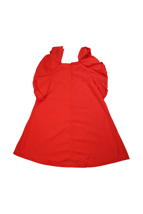A Red Sleeveless Dresses from Jacadi in size 5T for girl. (Back View)