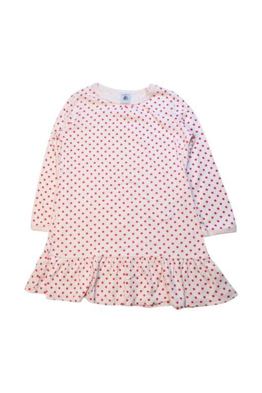 A White Long Sleeve Dresses from Petit Bateau in size 4T for girl. (Front View)